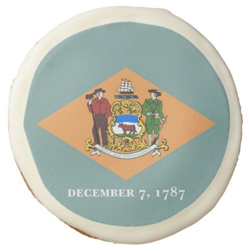 Sugar cookies with flag of Delaware USA