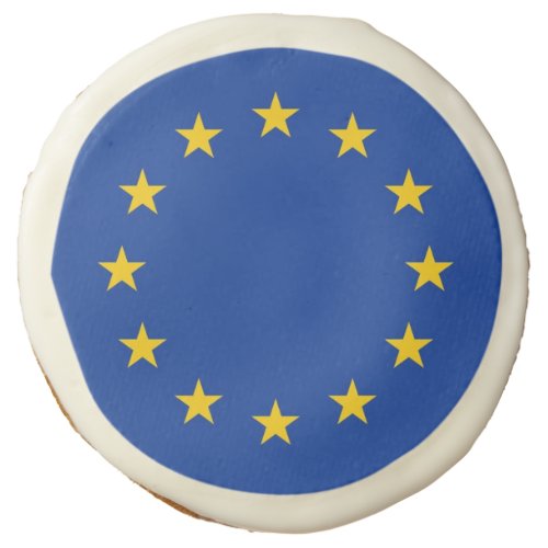 Sugar cookies with flag of European Union