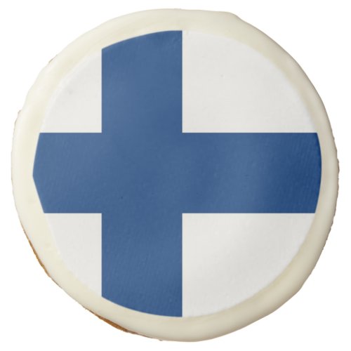 Sugar cookies with flag of Finland