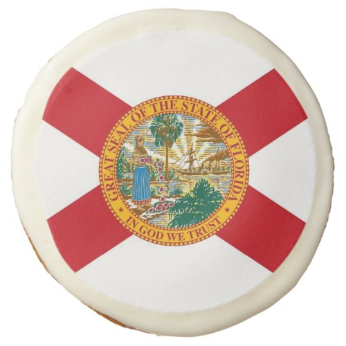 Sugar cookies with flag of Florida USA