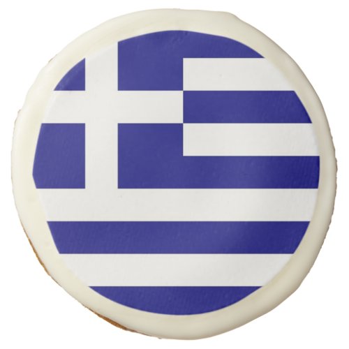 Sugar cookies with flag of Greece