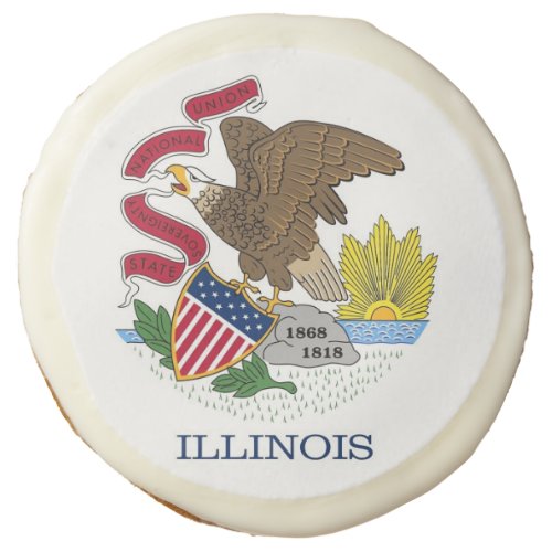 Sugar cookies with flag of Illinois USA