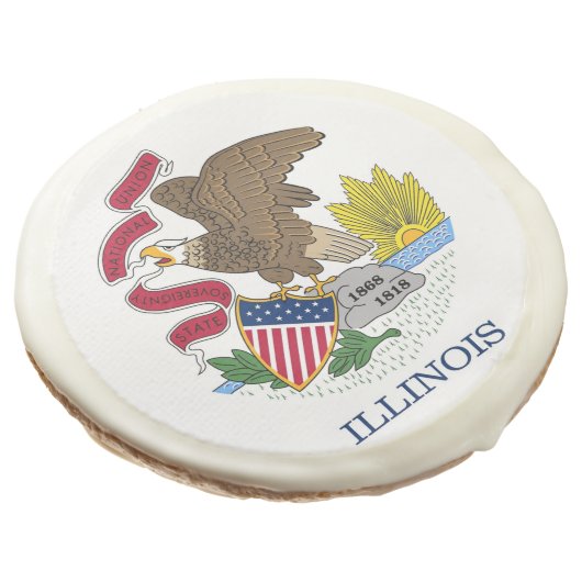Sugar cookies with flag of Illinois, USA (Angled)