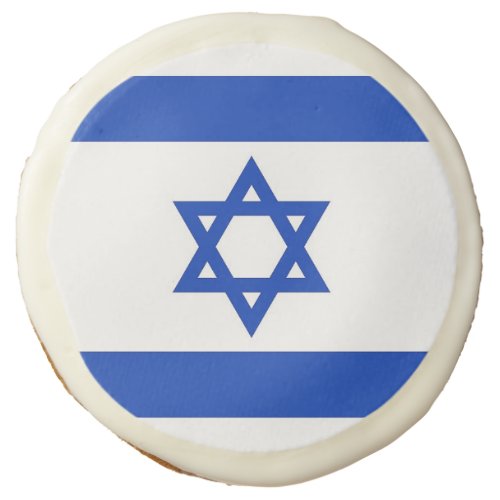 Sugar cookies with flag of Israel