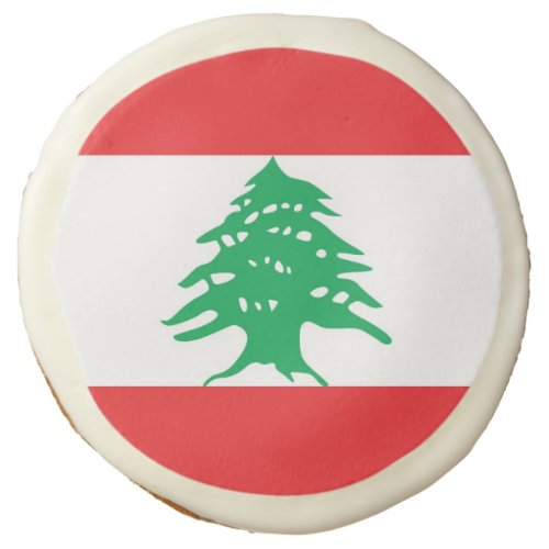 Sugar cookies with flag of Lebanon