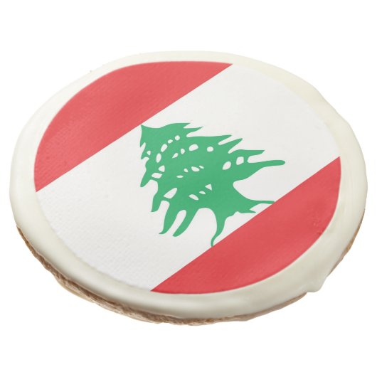 Sugar cookies with flag of Lebanon (Angled)