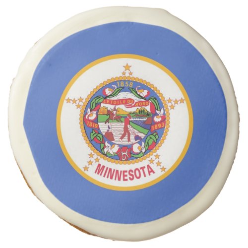 Sugar cookies with flag of Minnesota USA