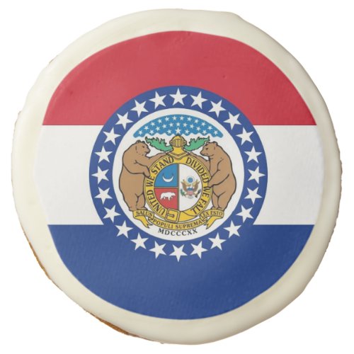 Sugar cookies with flag of Missouri USA