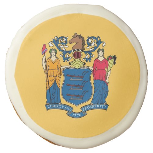 Sugar cookies with flag of New Jersey USA