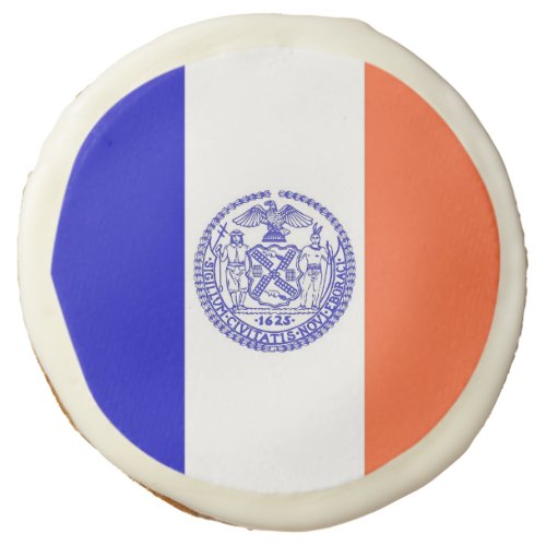 Sugar cookies with flag of New York City USA