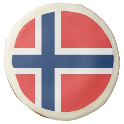 Sugar cookies with flag of Norway