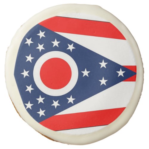 Sugar cookies with flag of Ohio State USA