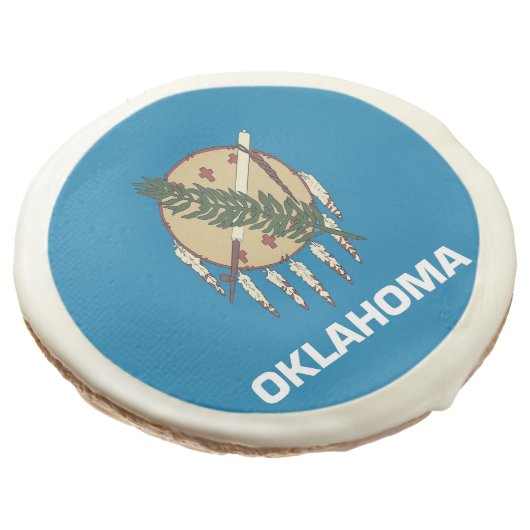 Sugar cookies with flag of Oklahoma State, USA (Angled)