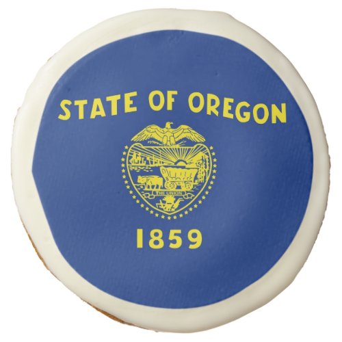 Sugar cookies with flag of Oregon State USA