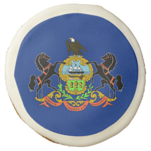 Sugar cookies with flag of Pennsylvania State, USA