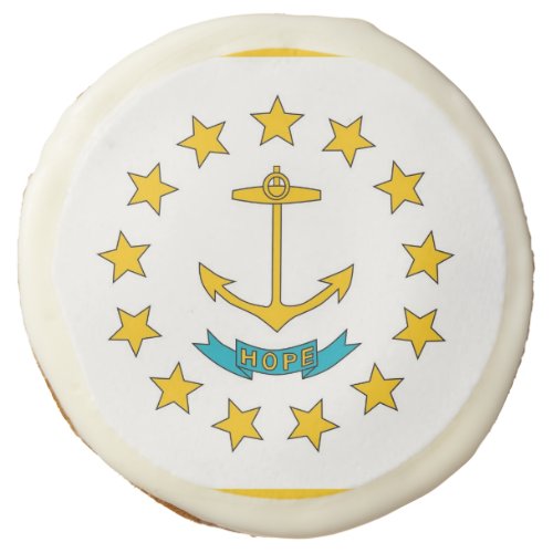 Sugar cookies with flag of Rhode Island State USA