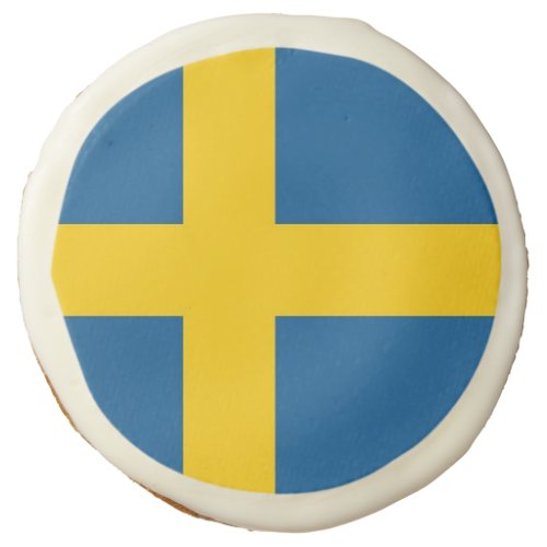 Sugar cookies with flag of Sweden