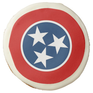 Sugar cookies with flag of Tennessee, USA