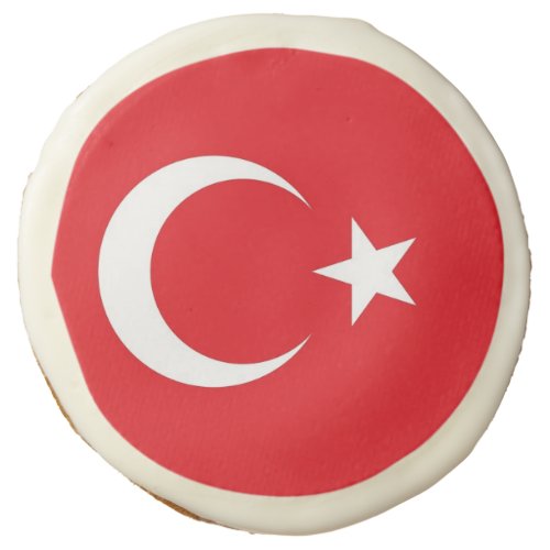 Sugar cookies with flag of Turkey