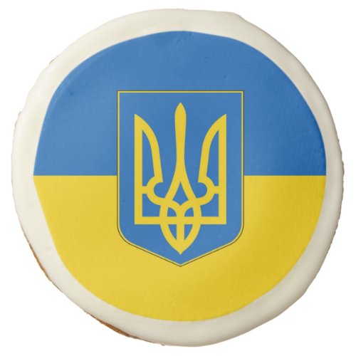 Sugar cookies with flag of Ukraine