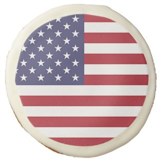 Sugar cookies with flag of USA