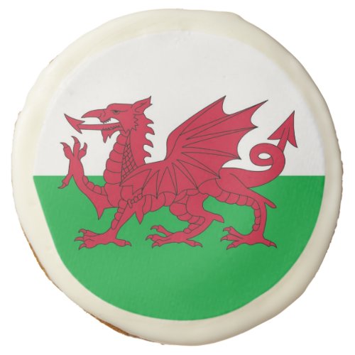 Sugar cookies with flag of Wales UK