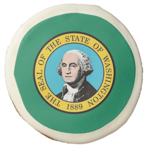 Sugar cookies with flag of Washington State USA