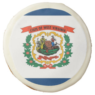 Sugar cookies with flag of West Virginia State