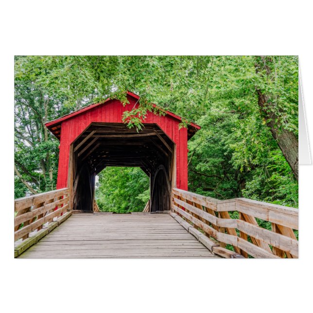 Sugar Creek Covered Bridge - Glenarm - Illinois Cards (Front Horizontal)