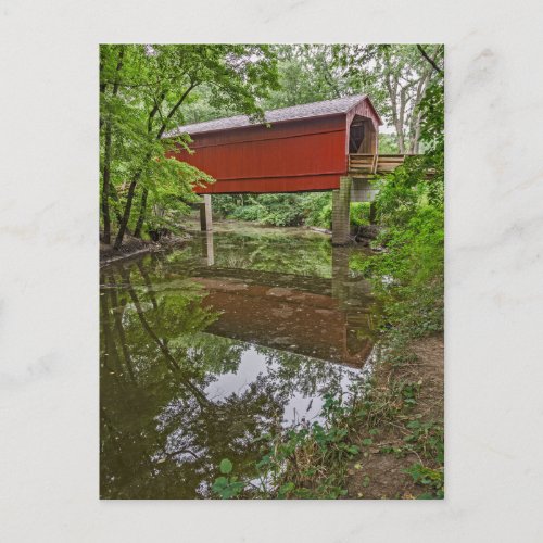 Sugar Creek Covered Bridge Glenarm Illinois Postcard