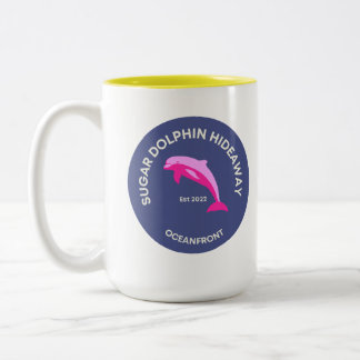 Sugar Dolphin Hideaway Logo Beach Coffee Mug