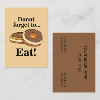 Sugar Donut Doughnut Bakery Business Card