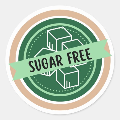Sugar Free Product No Sugar Ingredients  Classic Round Sticker