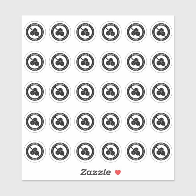 Sugar Free Wedding Place Card Mini Food Allergy  Sticker (Sheet)