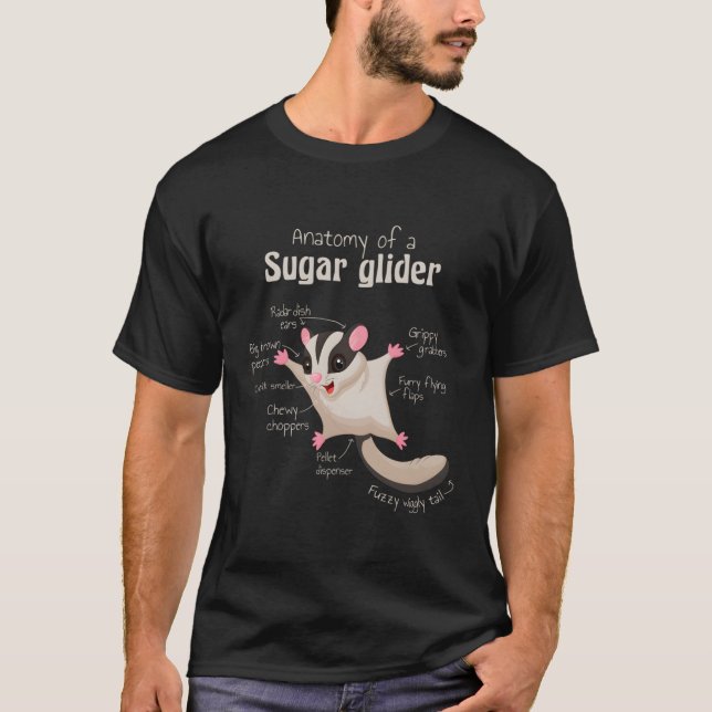Sugar Glider Anatomy T-Shirt (Front)