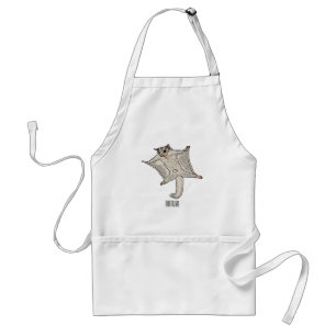 Sugar glider cartoon illustration adult apron