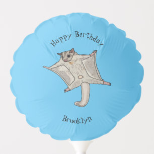 Sugar glider cartoon illustration balloon