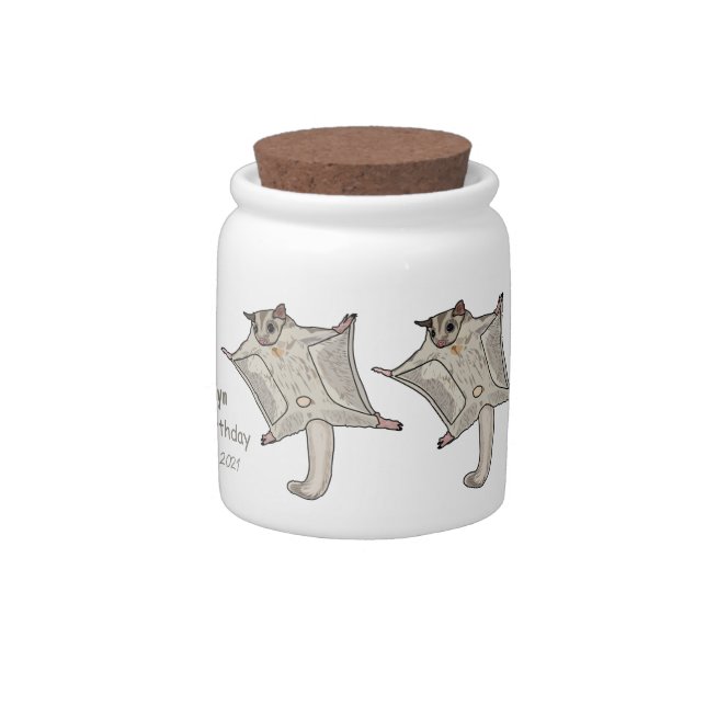 Sugar glider cartoon illustration candy jar (Right)