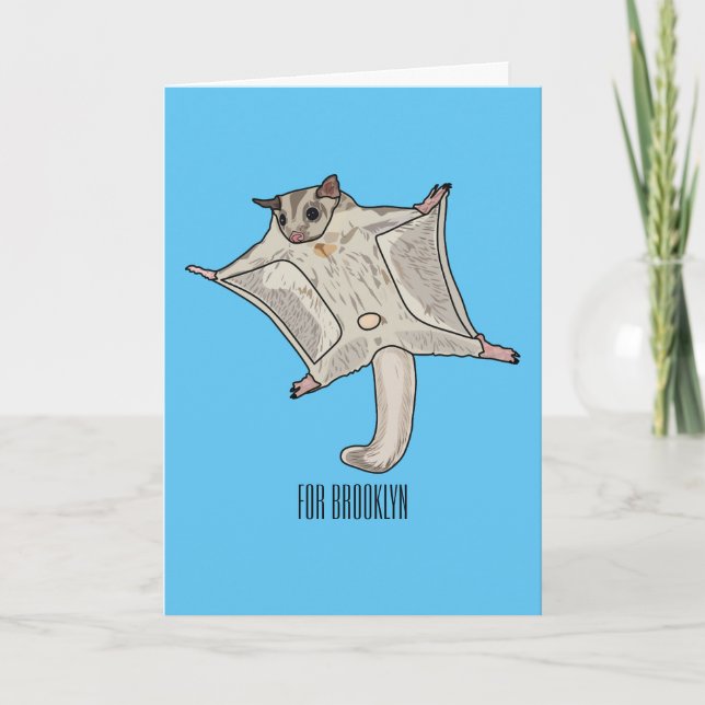 Sugar glider cartoon illustration card (Front)