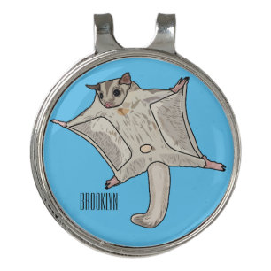Sugar glider cartoon illustration golf hat clip