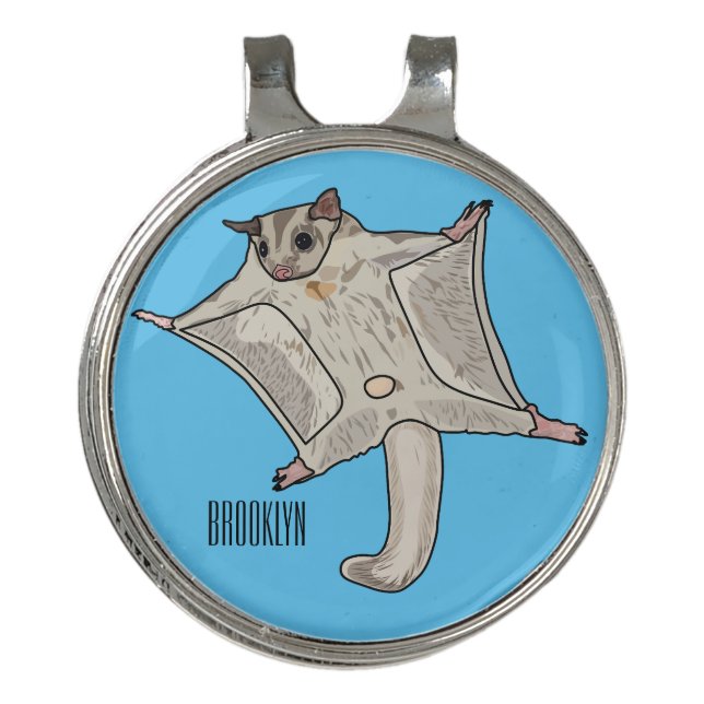 Sugar glider cartoon illustration golf hat clip (Front)