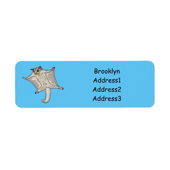 Sugar glider cartoon illustration label (Front)