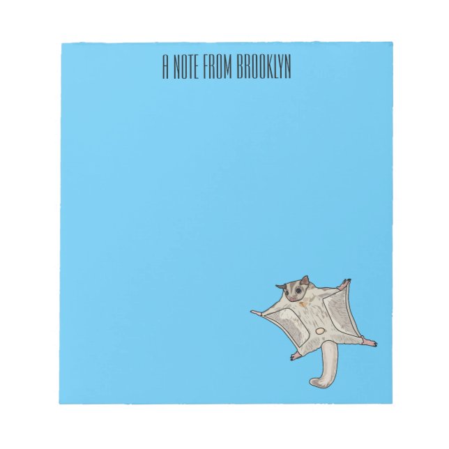 Sugar glider cartoon illustration notepad (Front)