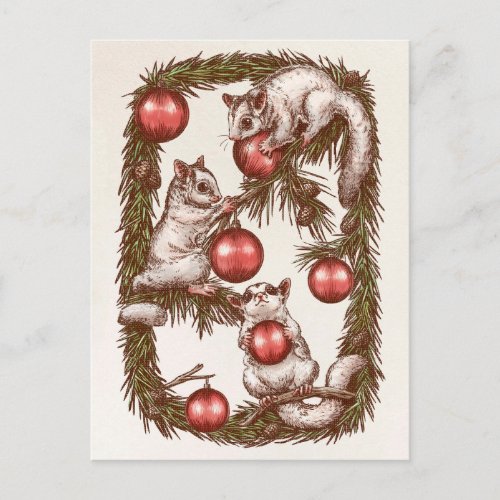 Sugar Glider Christmas Postcard