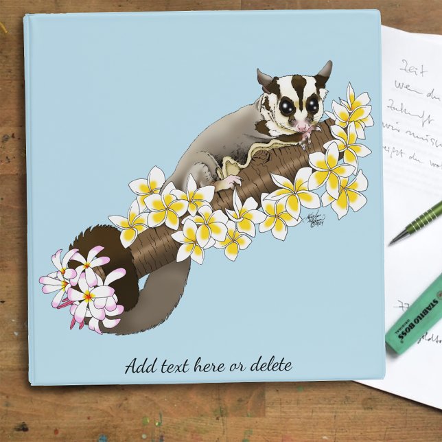 Sugar Glider Cute Floral 3 Ring Binder (Creator Uploaded)