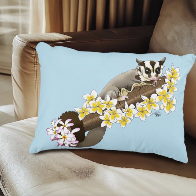 Sugar Glider Cute Floral Accent Pillow (Creator Uploaded)