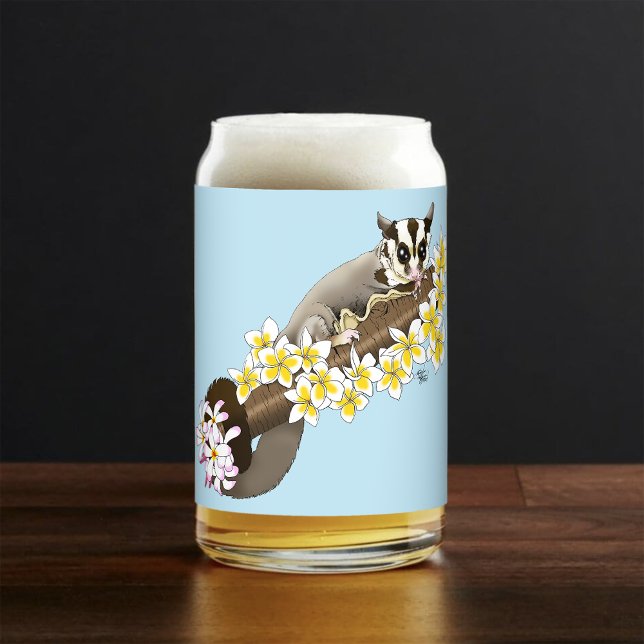 Sugar Glider Cute Floral Can Glass (Creator Uploaded)