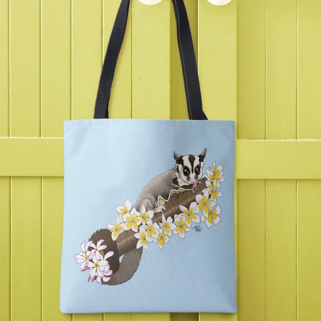 Sugar Glider Cute Floral Tote Bag (Creator Uploaded)