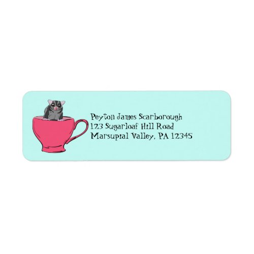 Sugar Glider in a Tea Cup Return Address Label