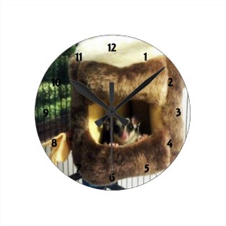 Sugar Glider in Furry Tree Truck Hanging Bed Wall Clock